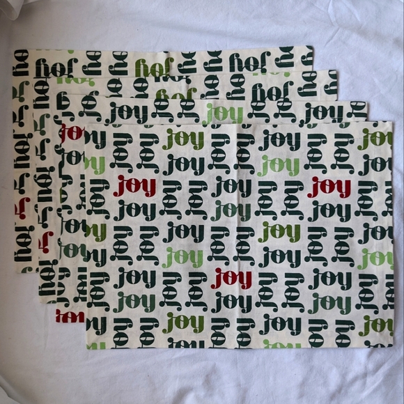 Crate&Barrel Dining Crate Barrel Winter Holiday Jumble Joy Cotton